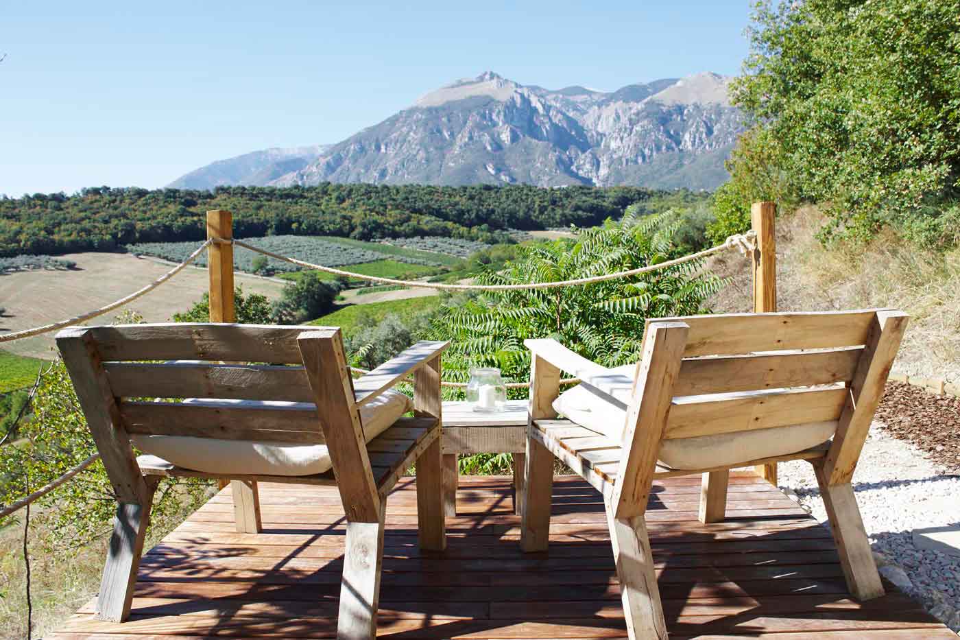 Deck with mountain view